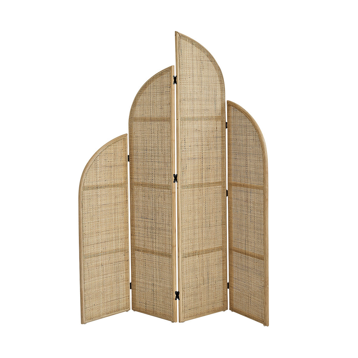 JANE - Paravent en rotin et cannage 4 panneaux