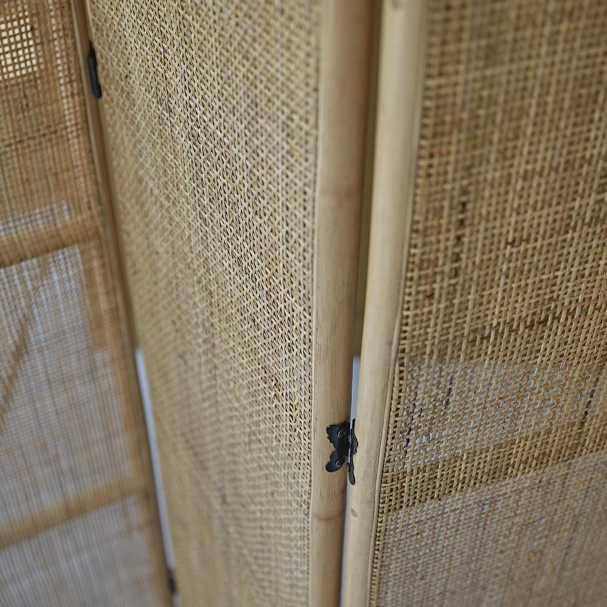 JANE - Paravent en rotin et cannage 4 panneaux