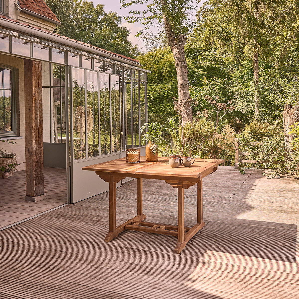 BALI - Salon de jardin en teck huilé massif extensible 6/8 pers.