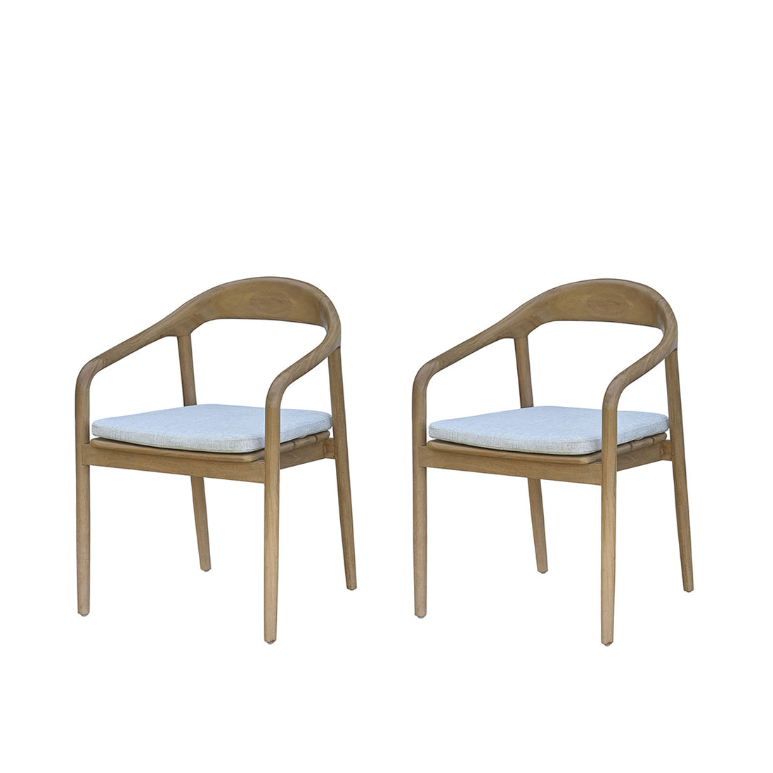 AMBRE - Fauteuil de jardin en teck massif (lot de 2)