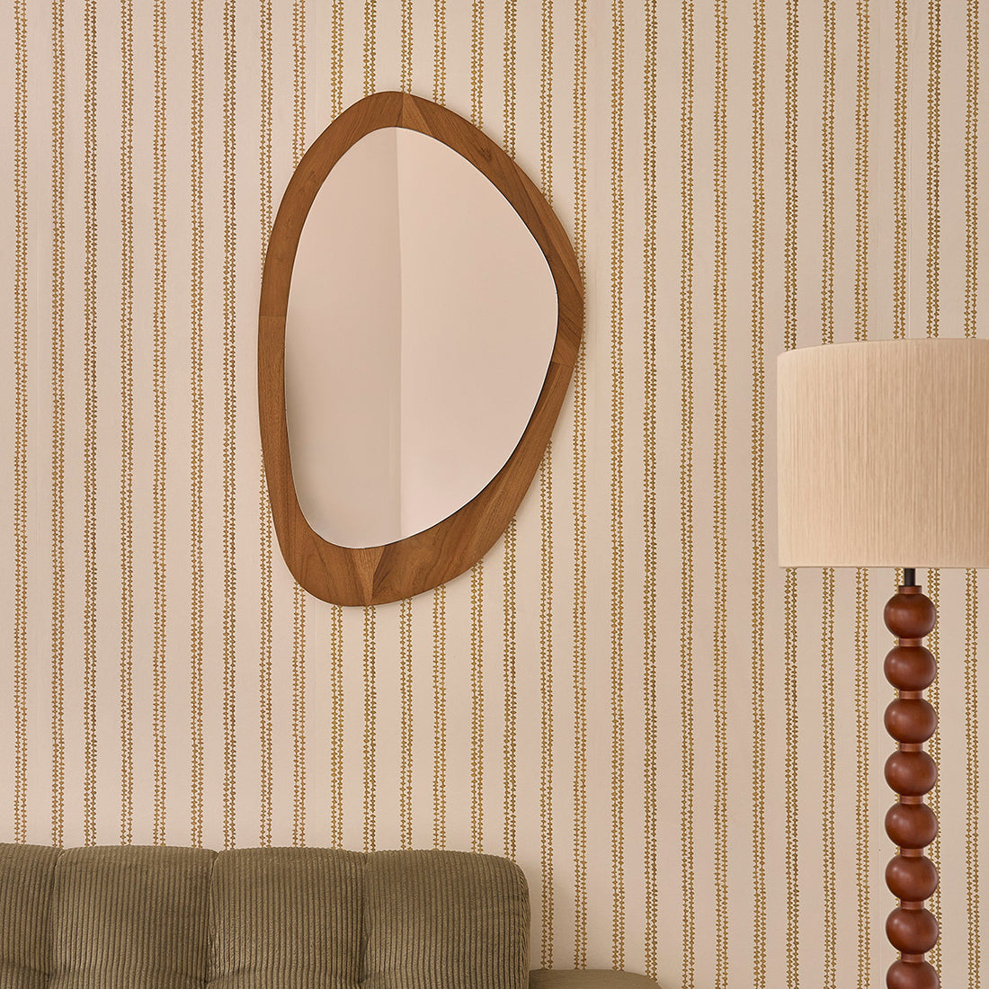 ADELE - Miroir organique en bois de teck 90x60 cm