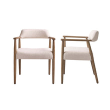 Lot de 2 chaises en chêne massif et tissu bouclette