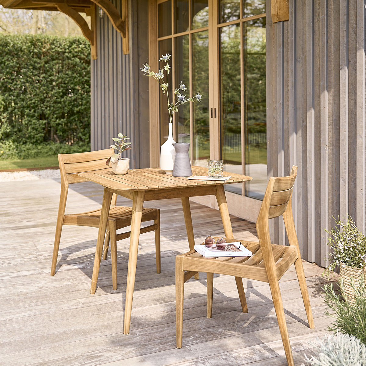 APRIL - Chaise de jardin en teck massif (lot de 2)
