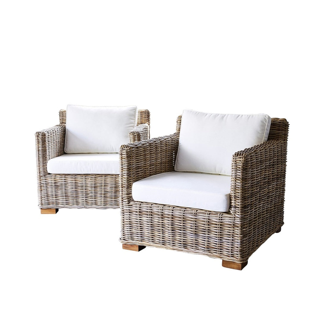 MUSA - Fauteuil de jardin en kubu naturel (lot de 2)