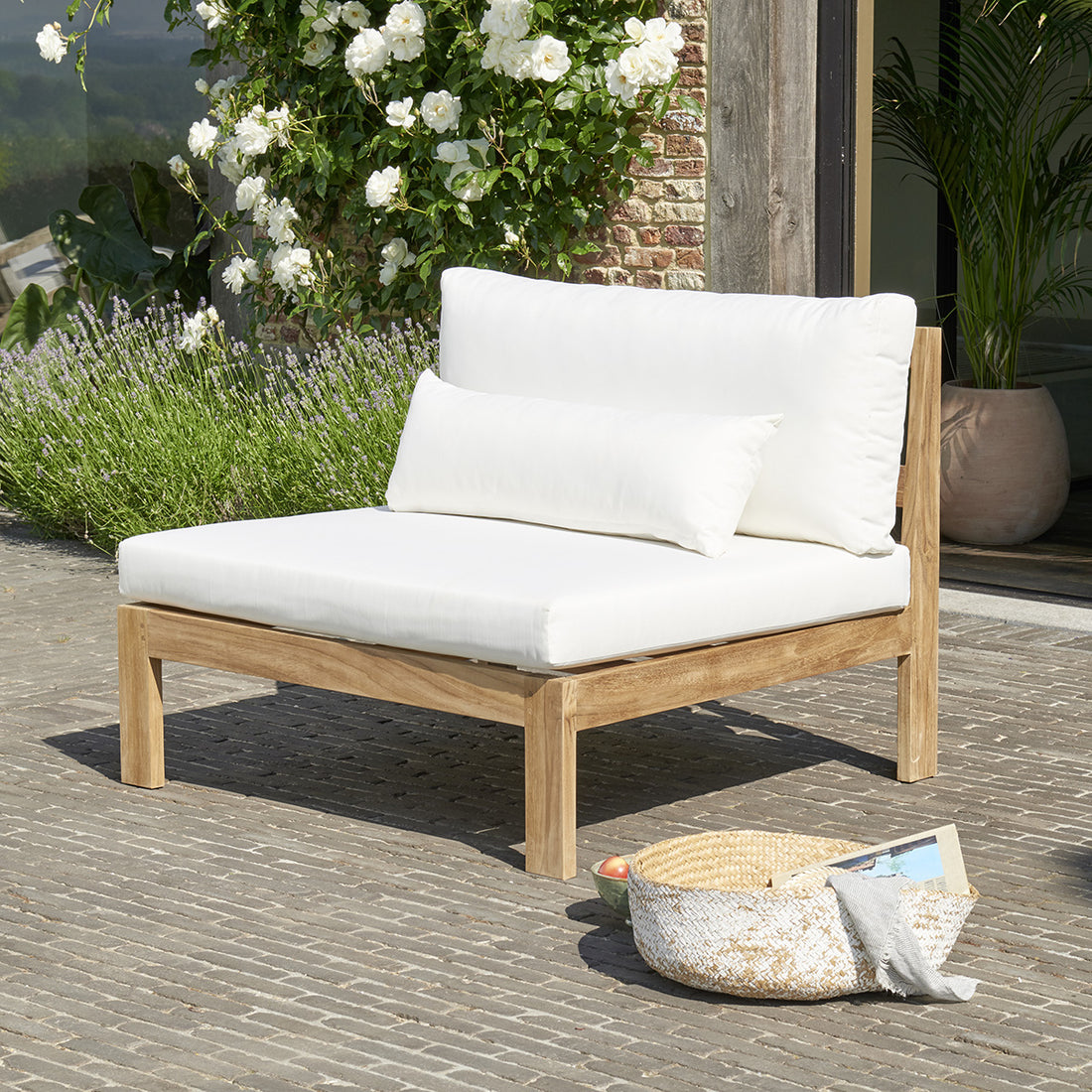 PALMA - Fauteuil de jardin en teck massif blanc