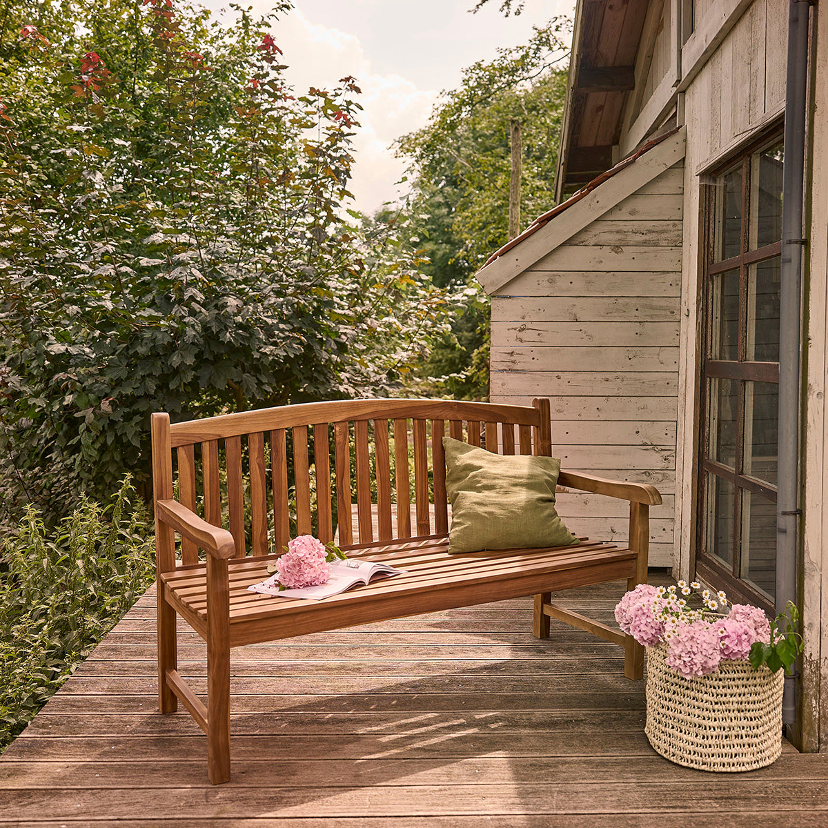 BALI - Banc de jardin en teck huilé massif