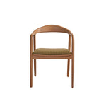 Chaise en teck massif assise velours côtelé kaki