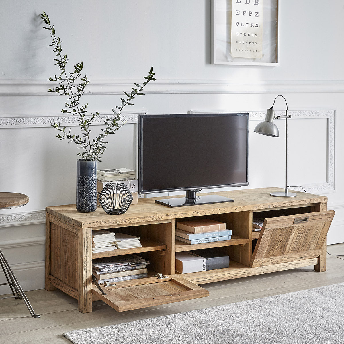 CARGO - Meuble TV en teck massif recyclé 160 cm