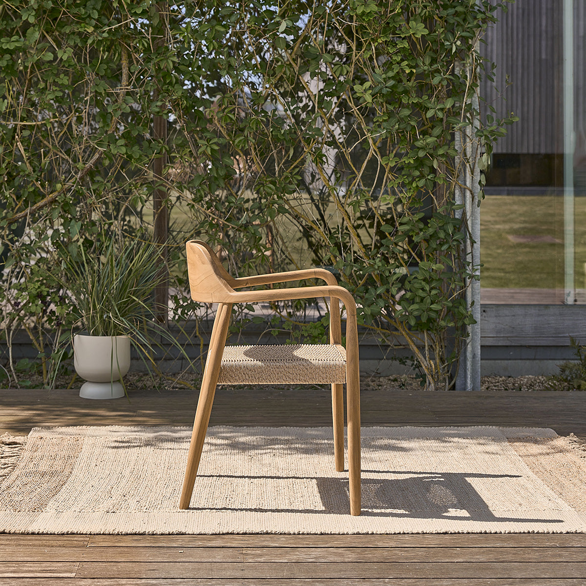 ALIZÉ - Fauteuil de jardin en teck massif et cordage