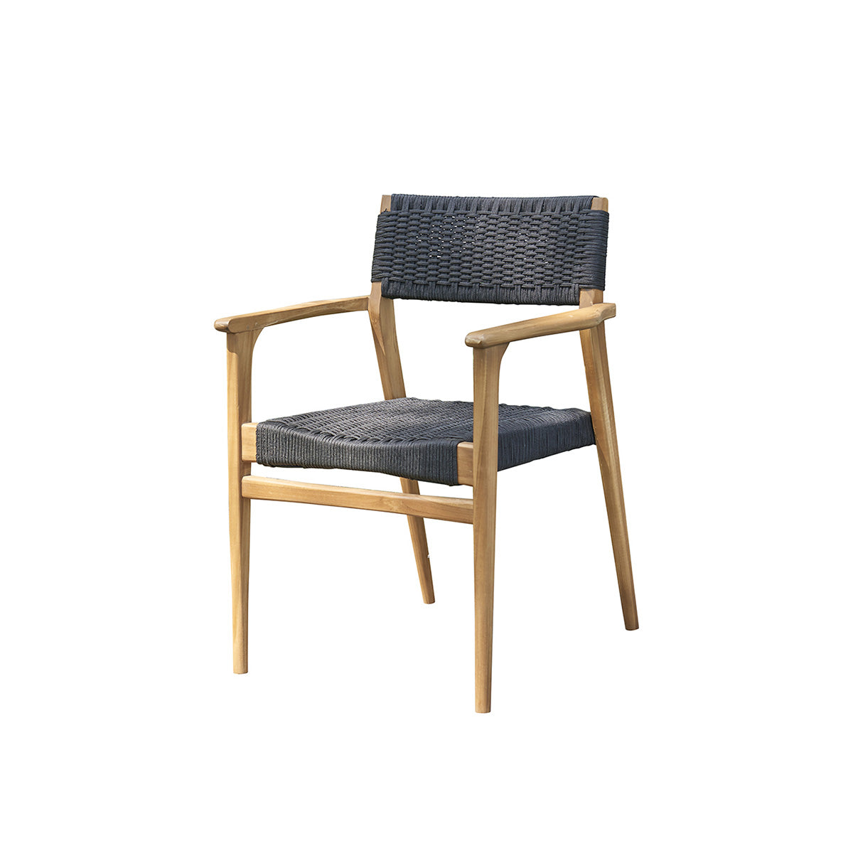 ESTHER - Fauteuil de jardin en teck massif et cordage noir