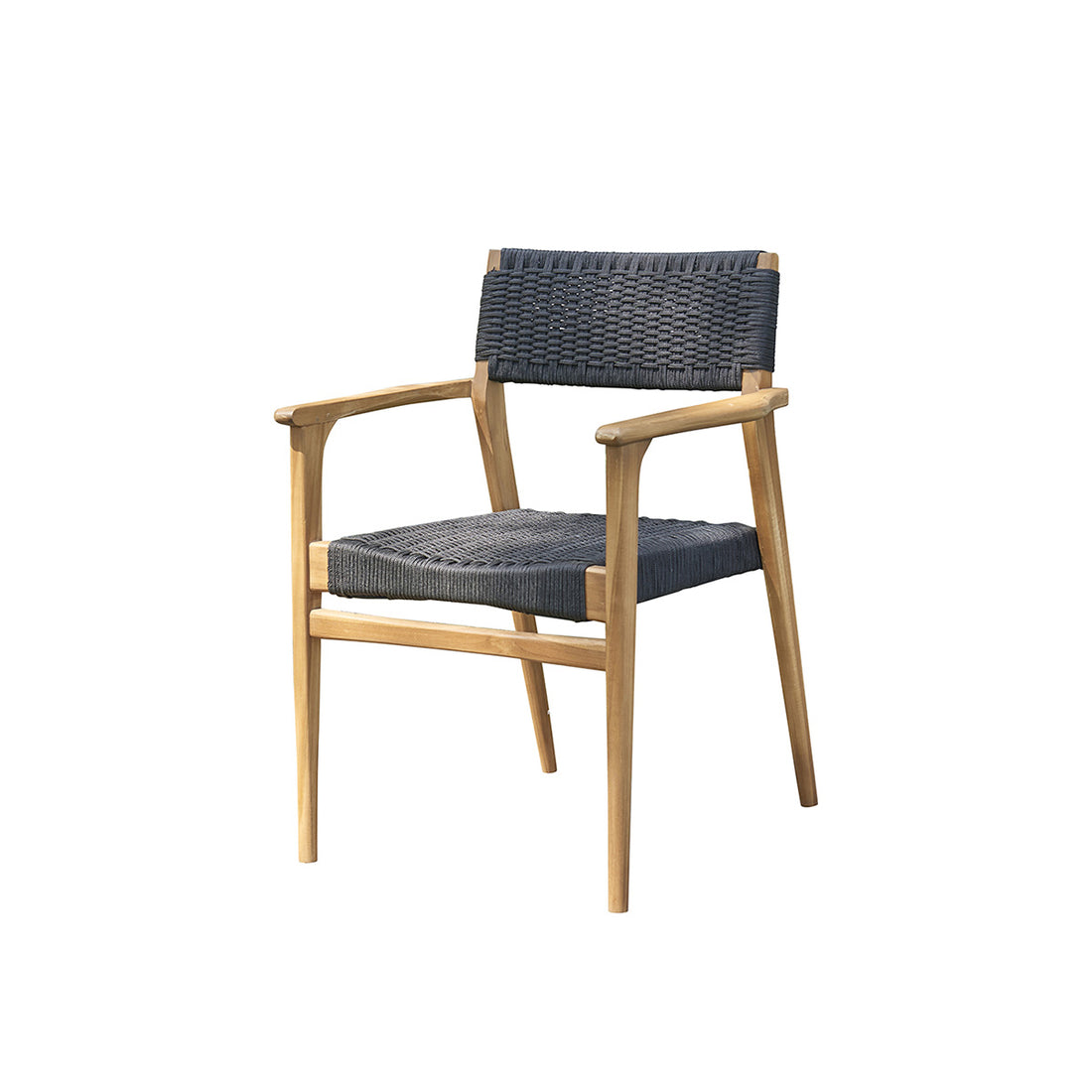 ESTHER - Fauteuil de jardin en teck massif et cordage noir