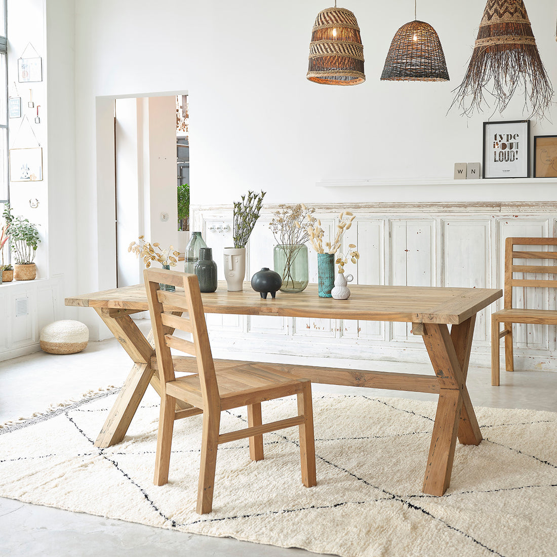 CARGO - Table en teck massif recyclé 8 pers.