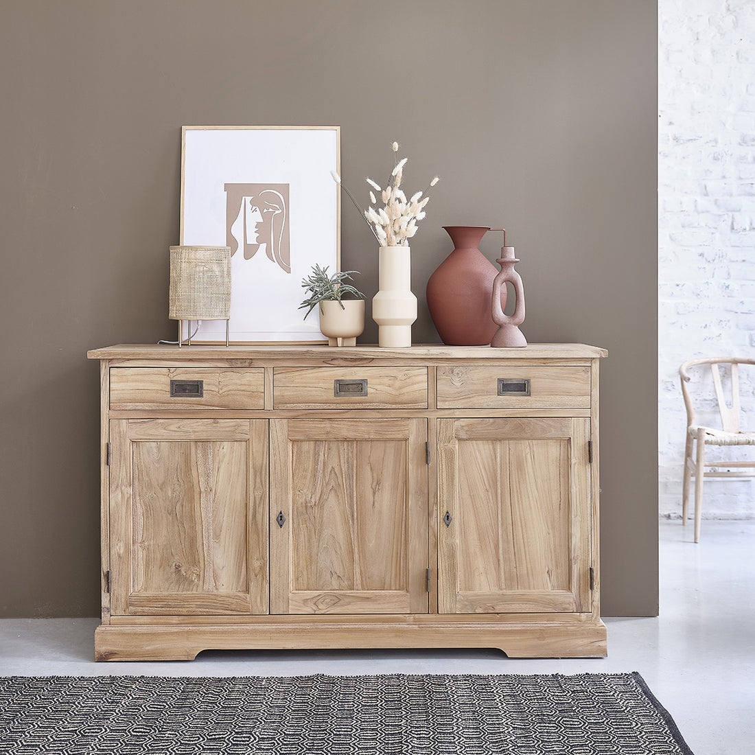 BOSTON - Commode en teck massif 150 cm