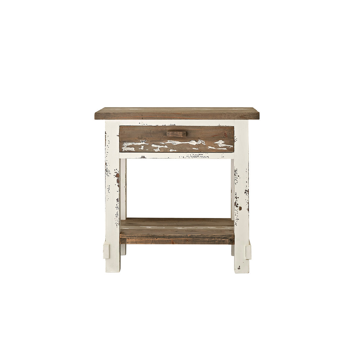 SEZANNE - Meuble sous vasque en bois recyclé massif 80 cm
