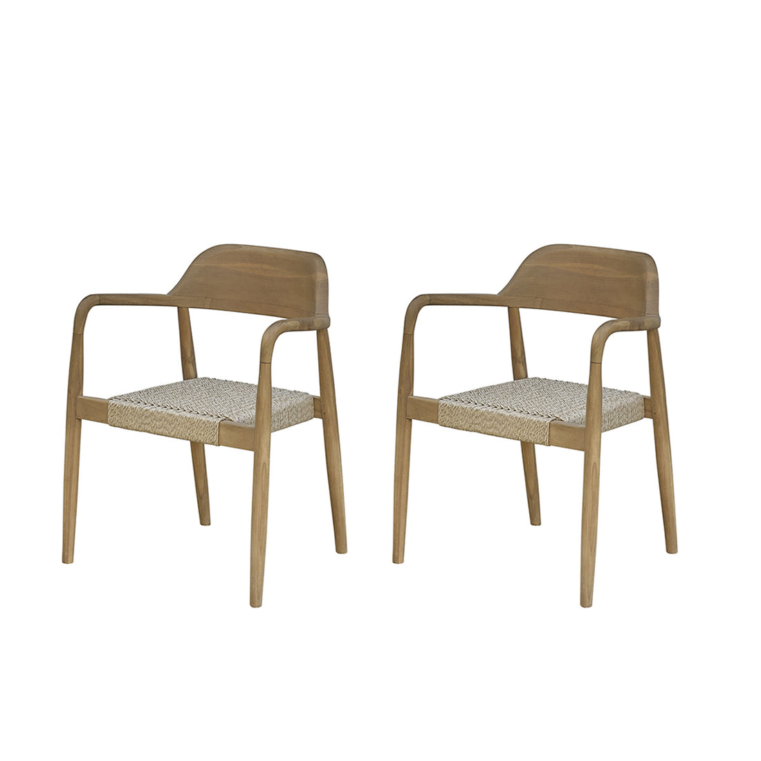ALIZÉ - Fauteuil de jardin en teck massif et cordage (lot de 2)