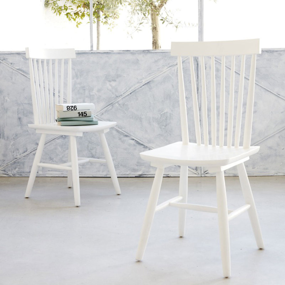 JIMMY - Lot de 2 chaises en acajou massif