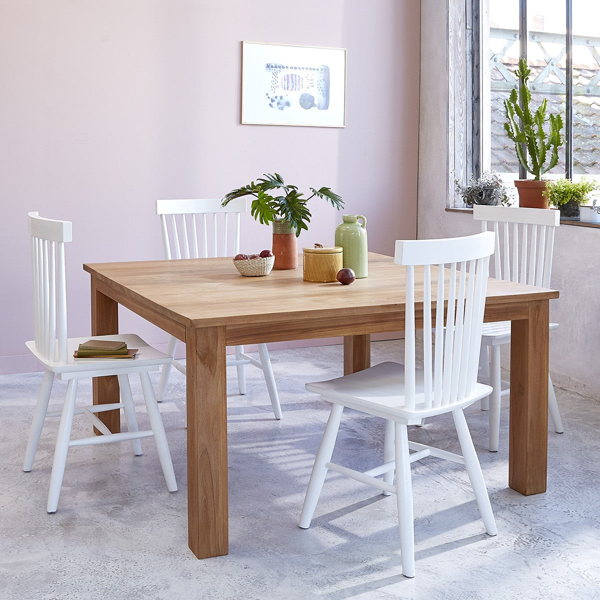 JIMMY - Lot de 2 chaises en acajou massif