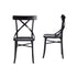 Lot de 2 chaises bistrot en acajou massif et rotin noires