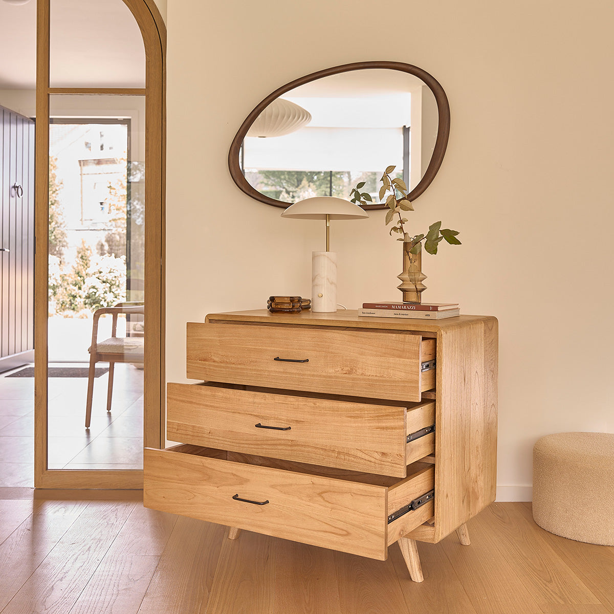 LEOPOLD - Commode en mindi massif 90 cm