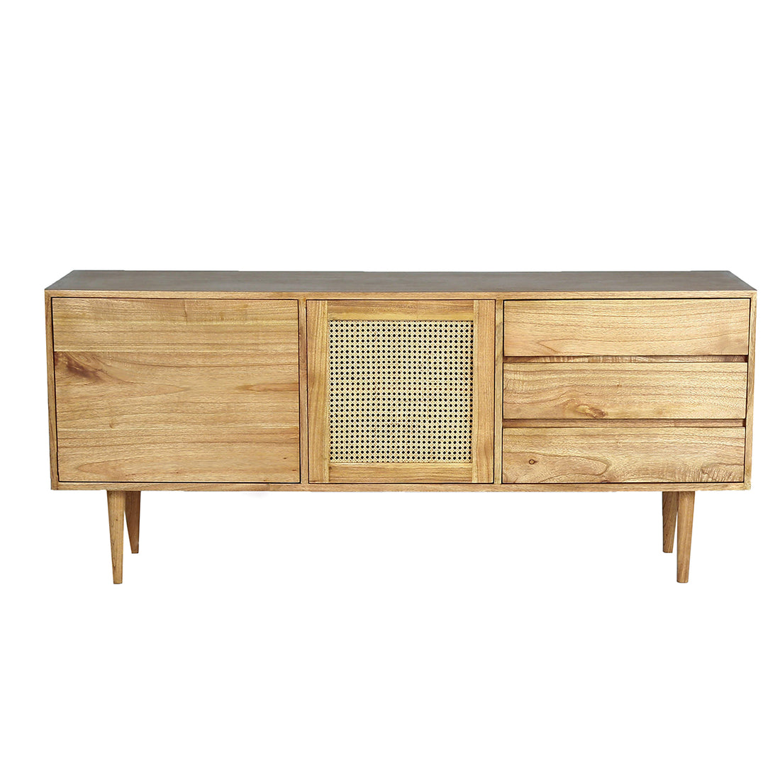 HANA - Buffet en mindi massif et cannage 175 cm