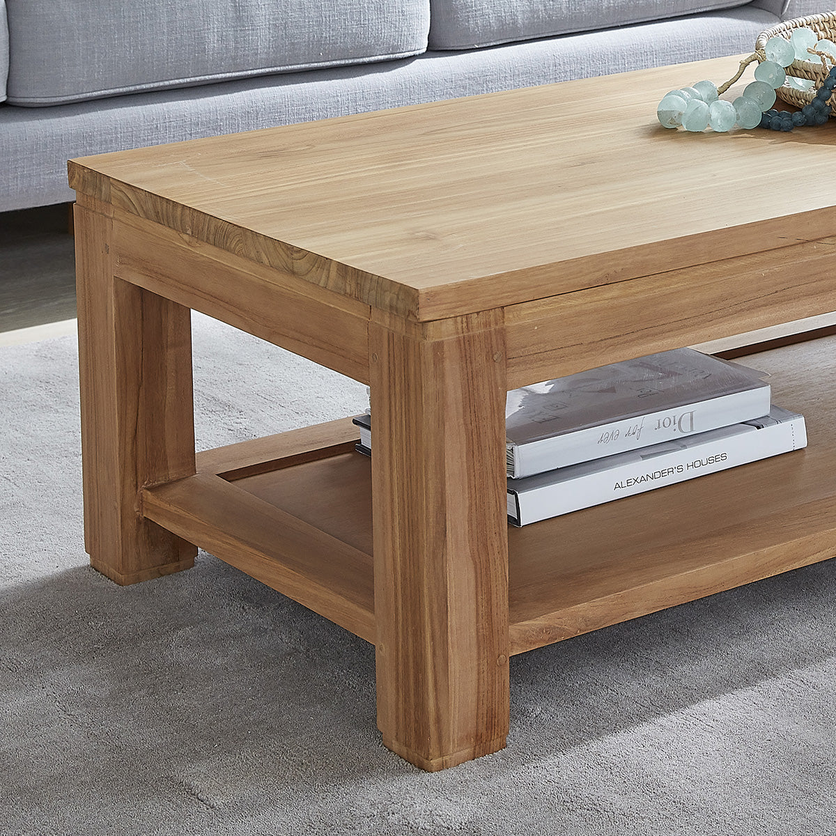 BOSTON - Table basse en teck massif 120 cm