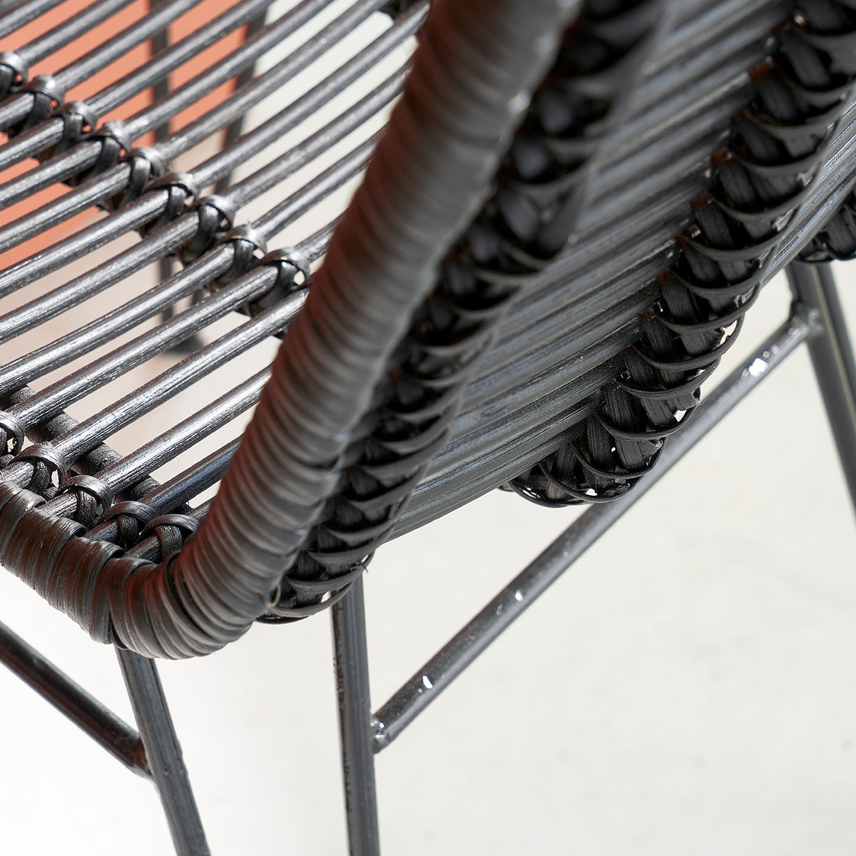 BOHEMA - Lot de 2 chaises en rotin et métal noires