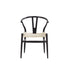 Chaise en mindi massif noire et corde naturelle
