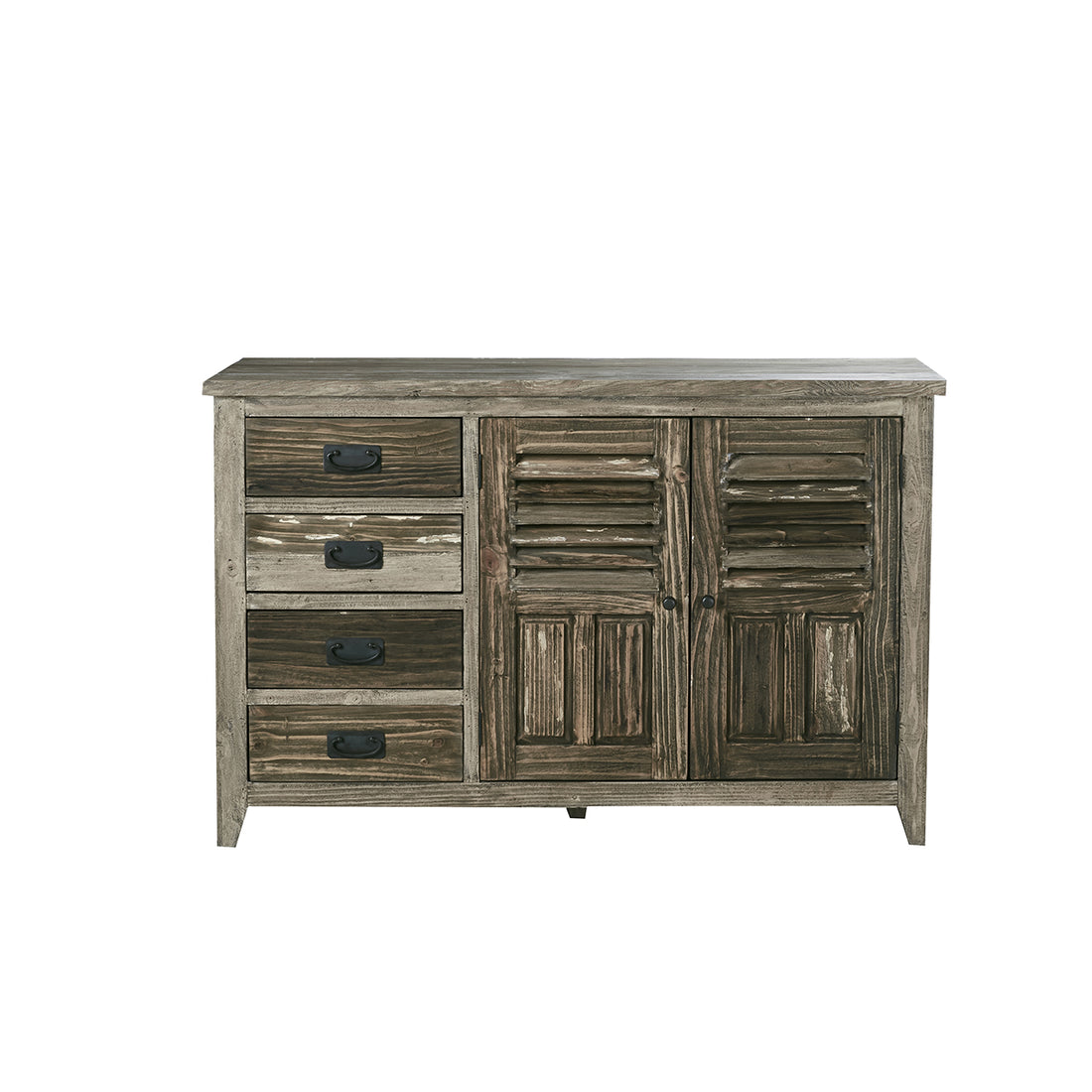 VICTOR - Buffet en bois recyclé massif FSC® mixte 140 cm