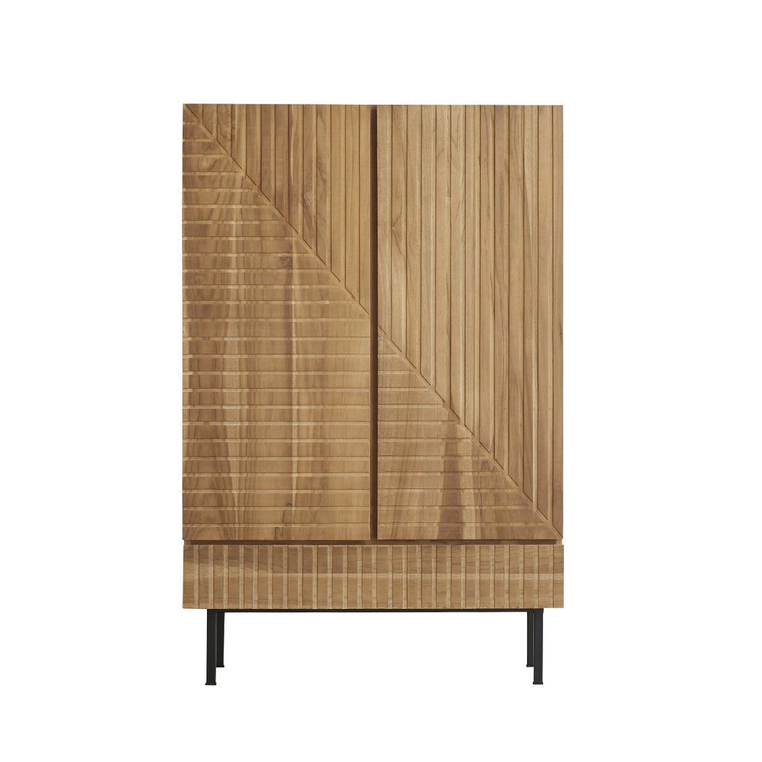 PORTLAND - Armoire en teck massif 95 cm