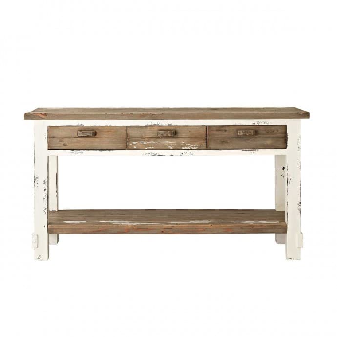 SEZANNE - Meuble sous vasque en bois recyclé massif FSC® mixte 150 cm