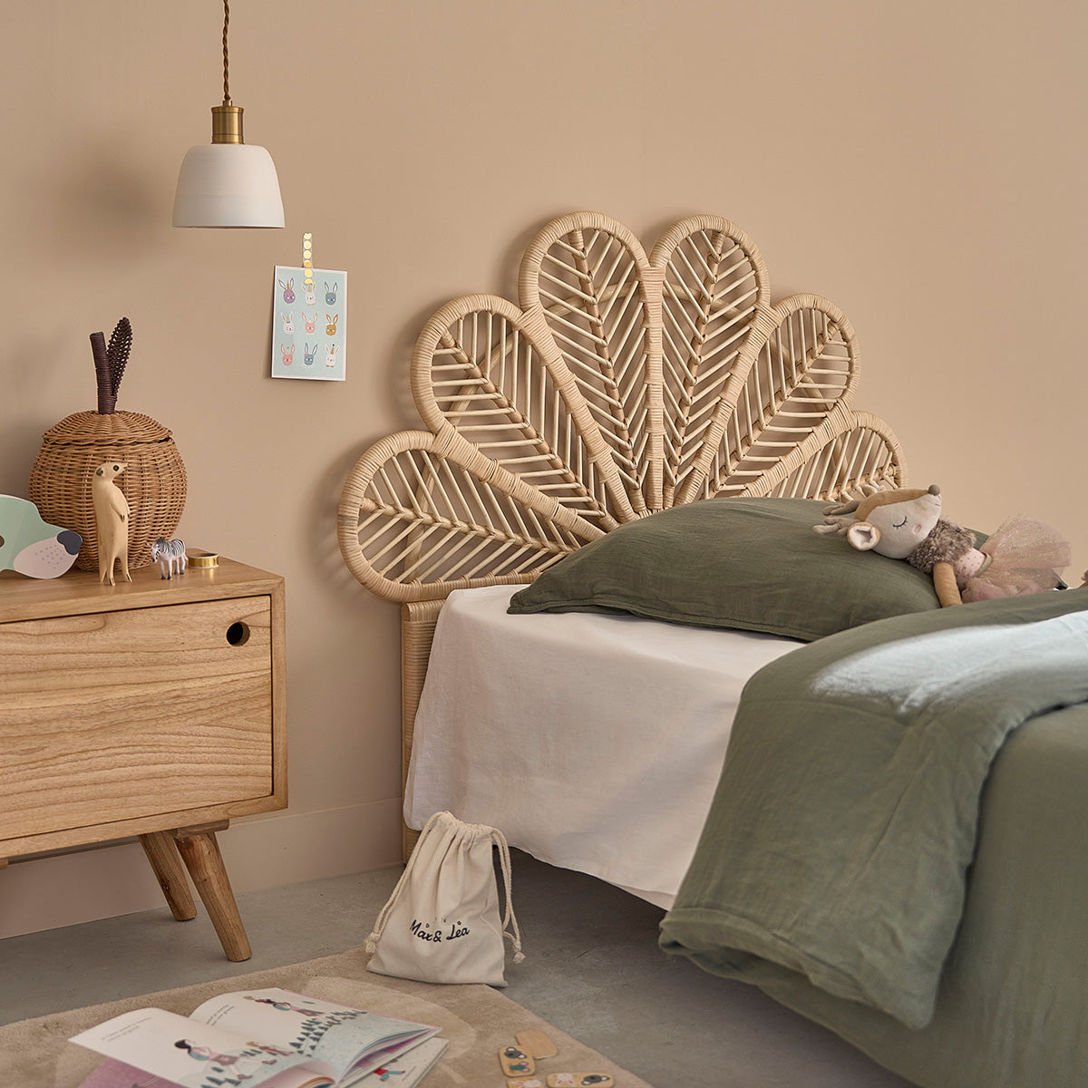 COLETTE - Tête de lit en rotin 90 cm