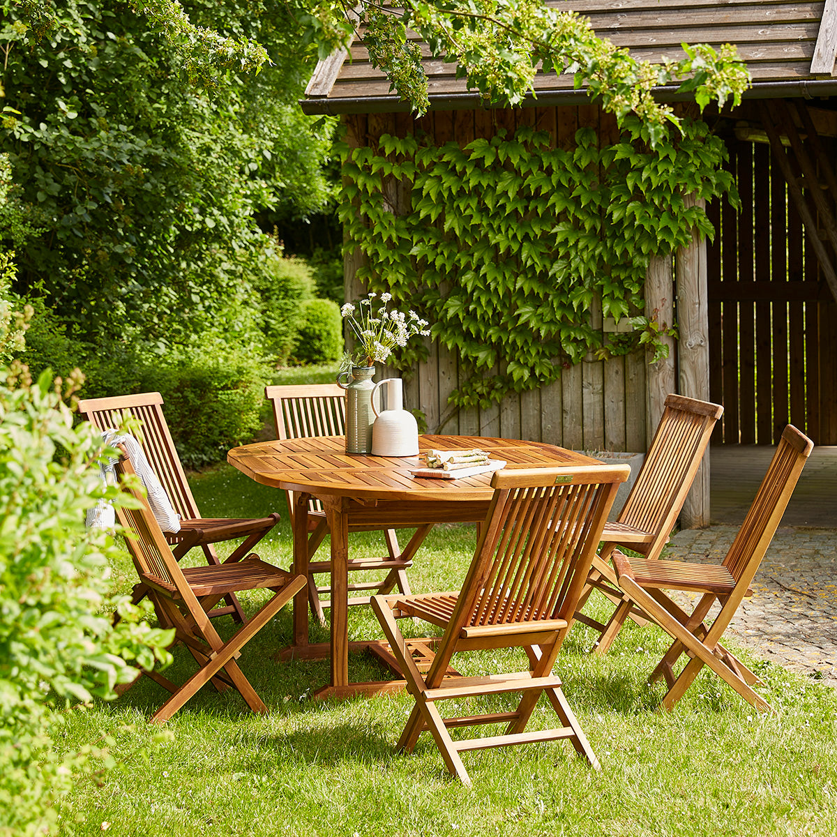 BALI - Chaise de jardin en teck huilé massif pliante