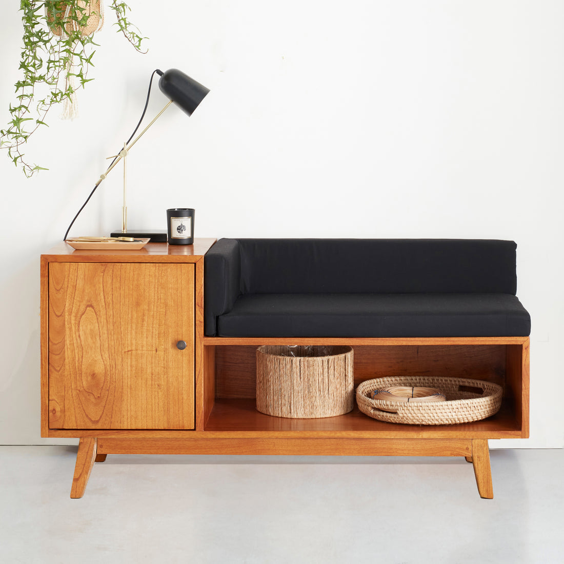 CELESTE - Banc d'entrée en mindi massif 120 cm