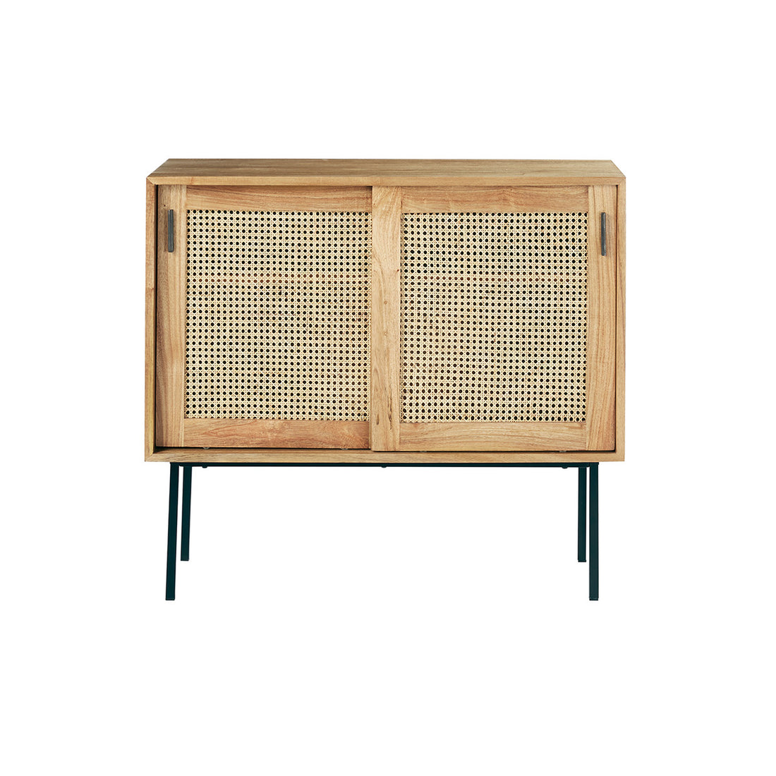 AUBIN - Commode en mindi massif et cannage 100 cm