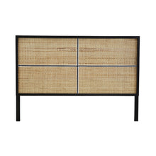Tête de lit en rotin et acajou massif 160 cm