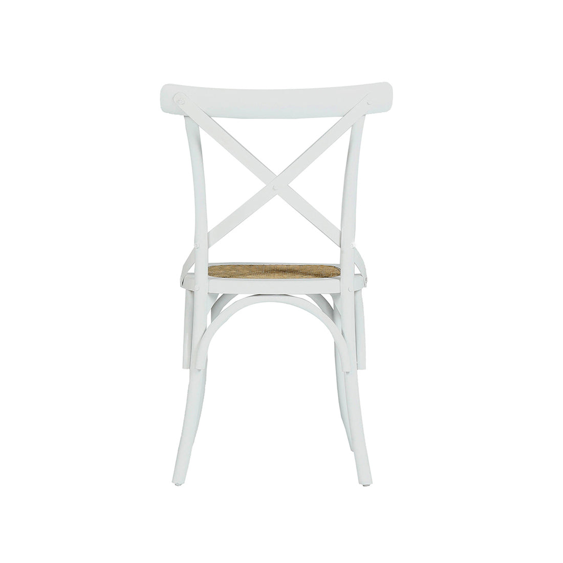 LONDRES - Chaise bistrot en acajou massif et rotin blanche