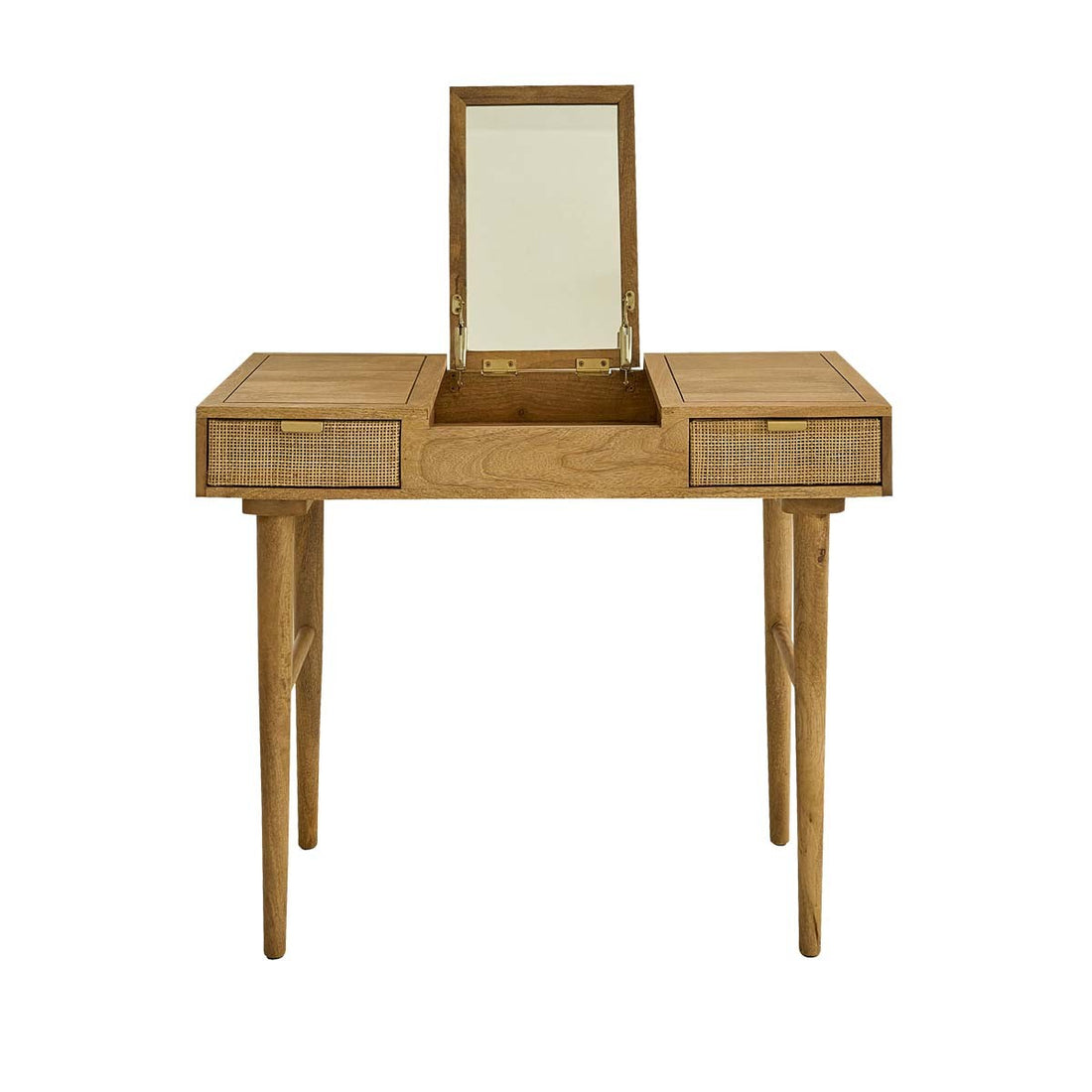 FELICIE - Bureau en manguier massif et cannage 90 cm