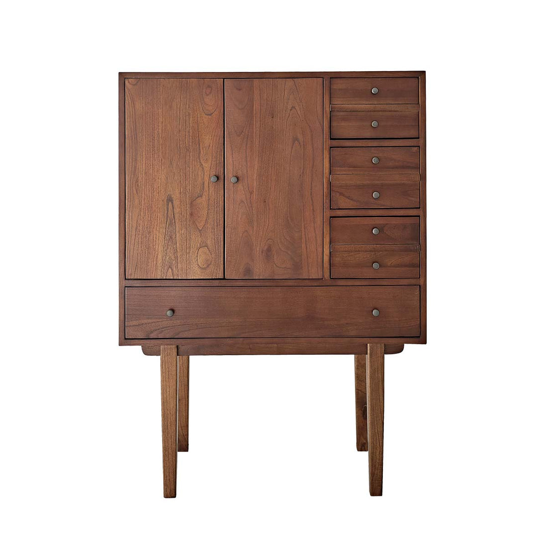 VINTAGE - Commode en mindi massif finition noyer 90 cm
