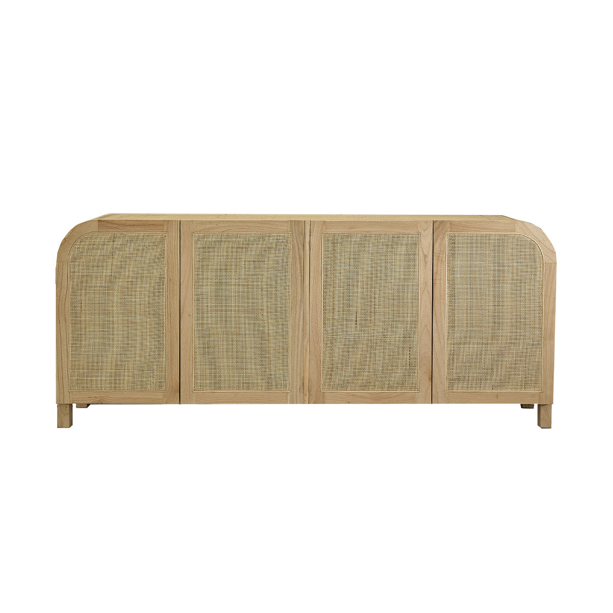 MAËL - Buffet en mindi massif et cannage 190 cm