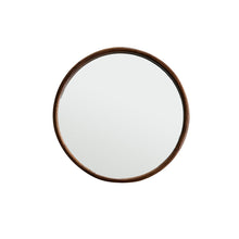 Miroir en mindi massif finition noyer rond Ø50 cm