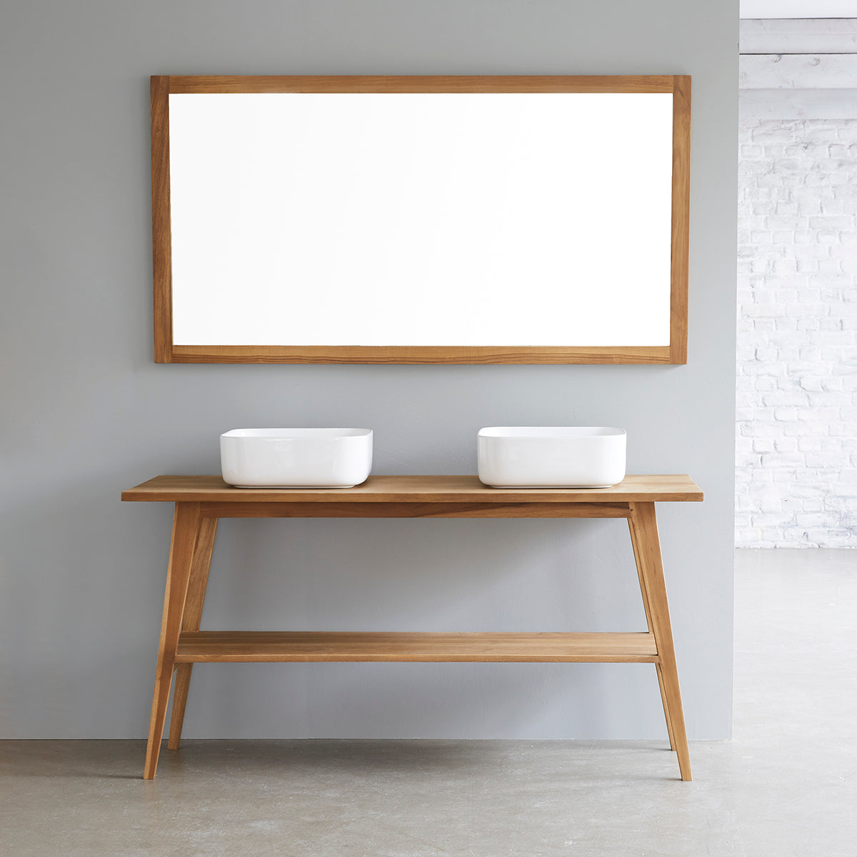 SARA - Meuble de salle de bain en teck massif 150 cm