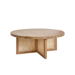 Table basse en teck massif pied cannage Ø 100 cm