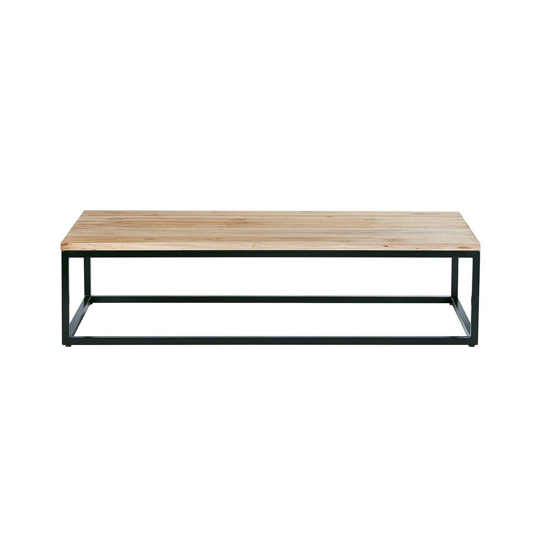 HUGO - Table basse en teck massif et métal 140 cm