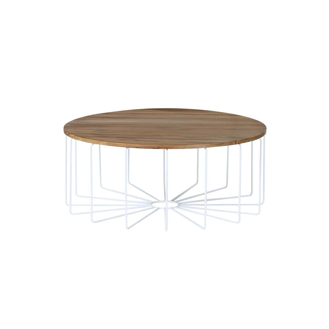 HUGO - Table basse en teck massif et métal Ø 100 cm