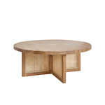 Table basse en teck massif pied cannage Ø 100 cm