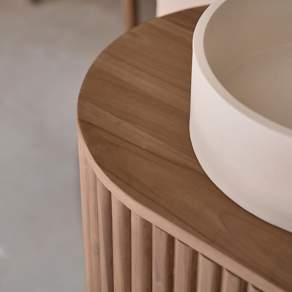 LENA - Vasque en béton beige Ø37 cm