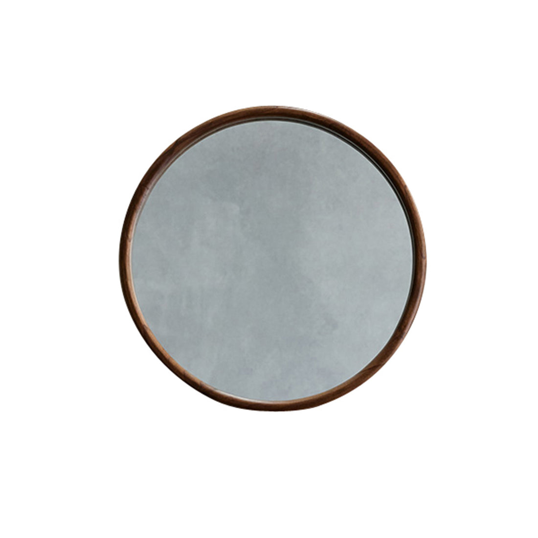 TRINIDAD - Miroir en mindi massif finition noyer rond Ø50 cm