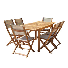 Salon de jardin en acacia extensible 6/8 pers.