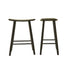 Lot de 2 tabourets en teck massif noir 65 cm
