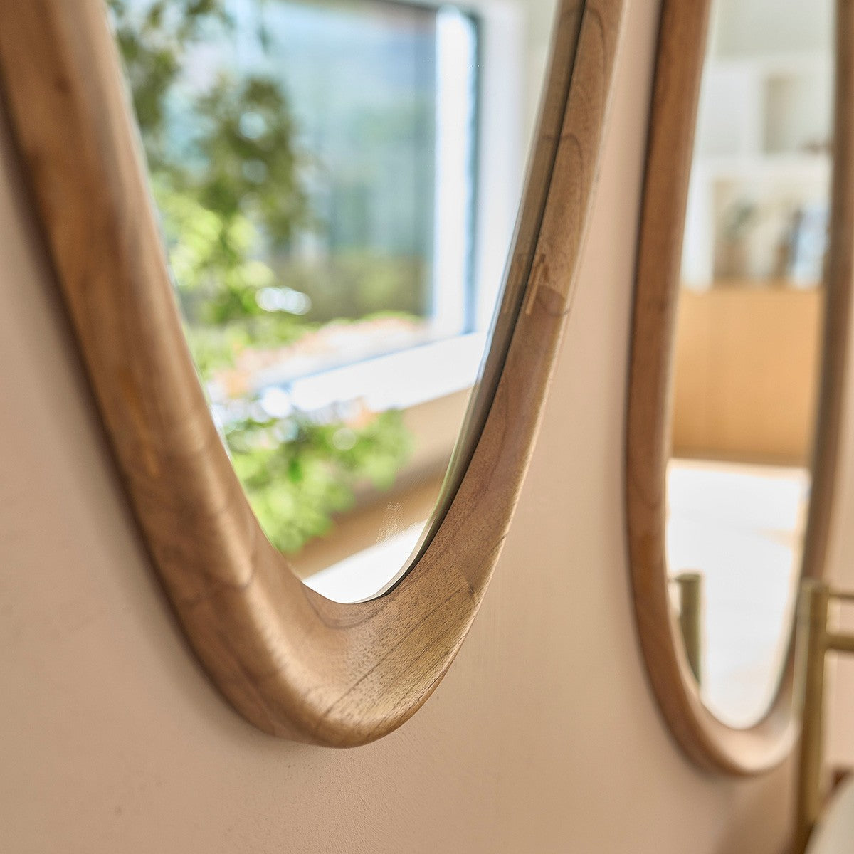 FIFTIES - Miroir de décoration en mindi massif 90 cm